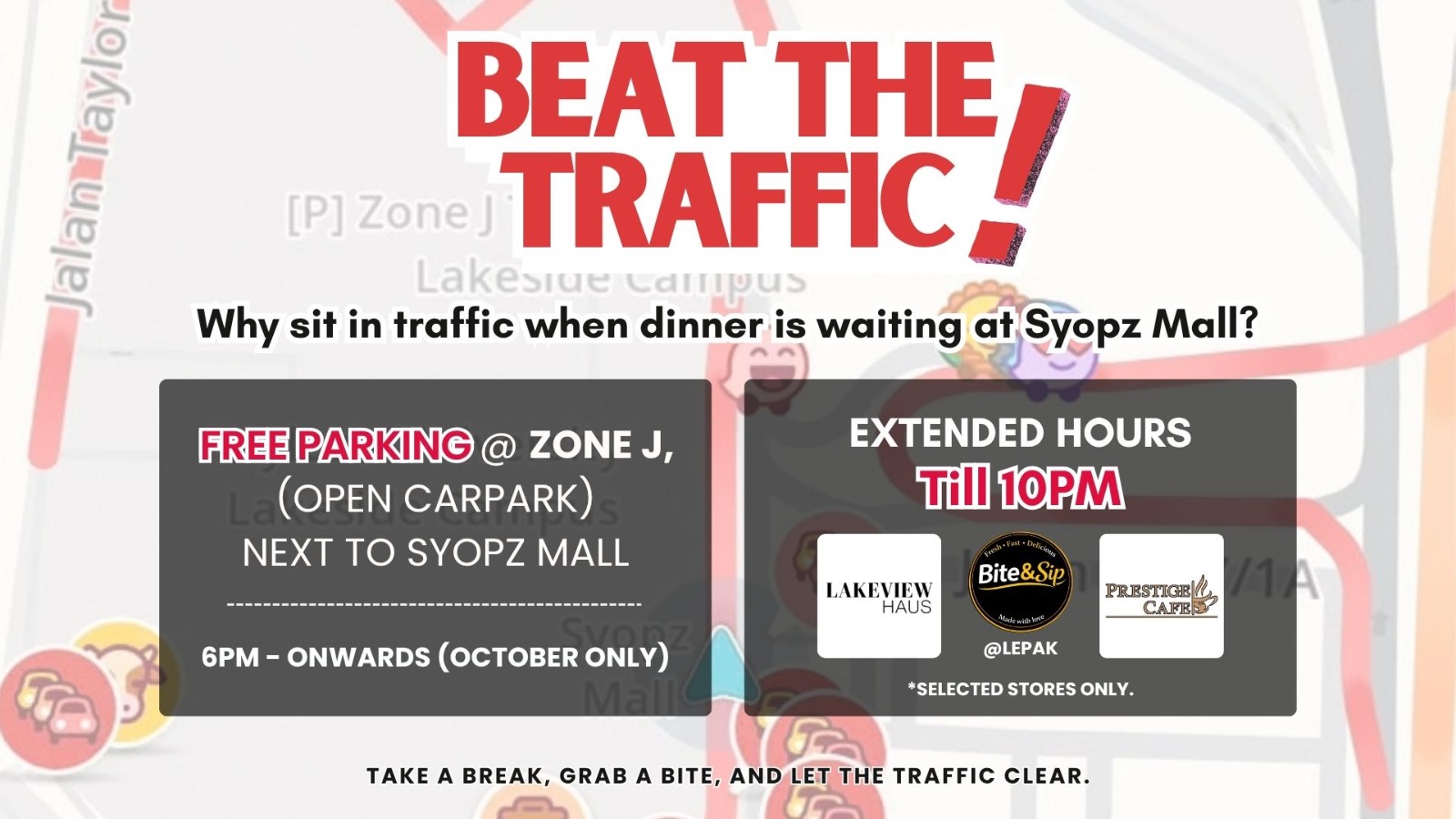 Beat the Traffic at Syopz Mall: free parking and extended opening hours